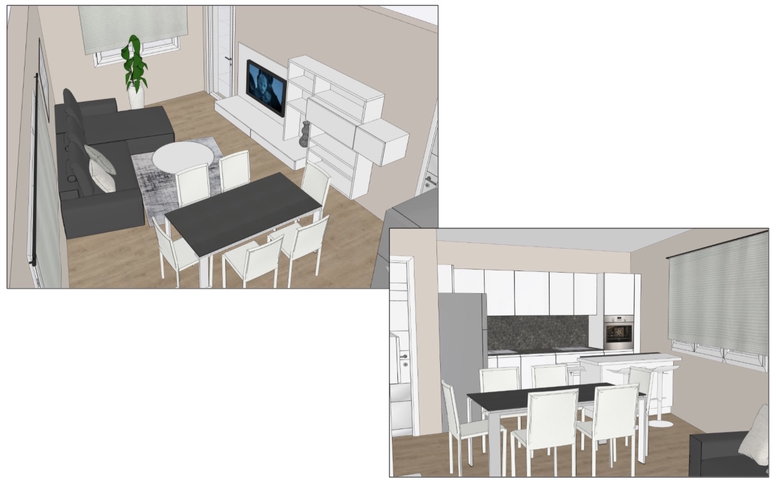 Projekt interijera: Kuhinja i dnevna soba slika 4